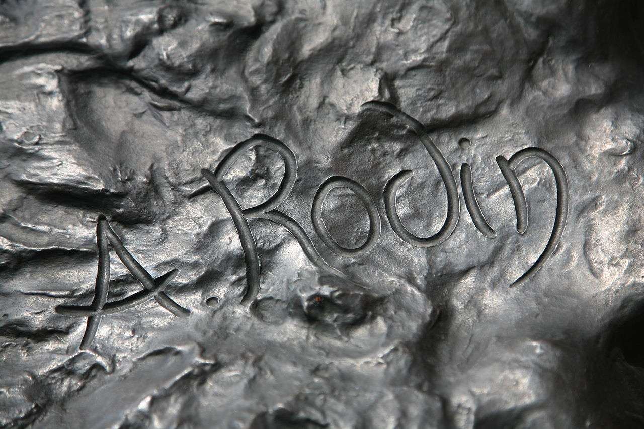 Rodin's signature on The Thinker
