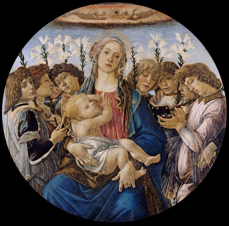 Madonna with Lillies and Eight Angels