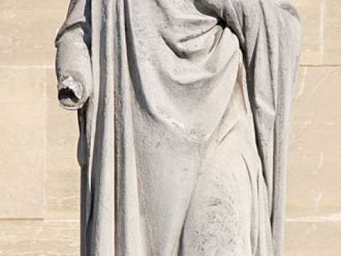 Statue of Abelard at Louvre Palace in Paris by Jules Cavelier