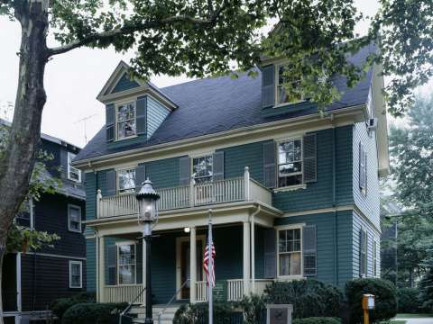 Kennedy's birthplace in Brookline, Massachusetts