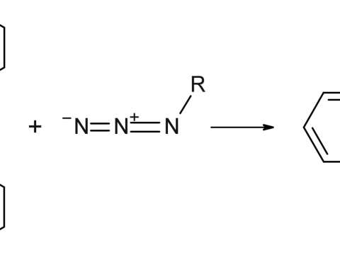 Triphenylphosphine and an azide react to form a phosphazide and gaseous nitrogen by the Staudinger reaction.