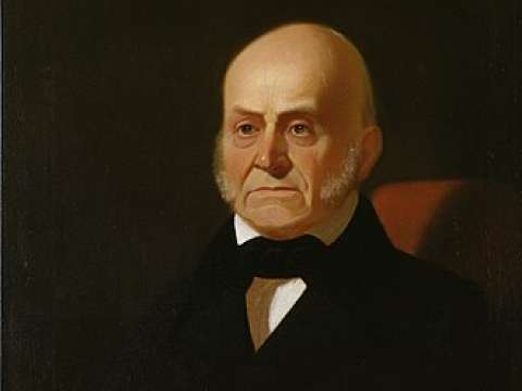Adams' portrait at the U.S. National Portrait Gallery by George Bingham c. 1850 copy of an 1844 original