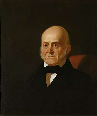 Adams' portrait at the U.S. National Portrait Gallery by George Bingham c. 1850 copy of an 1844 original