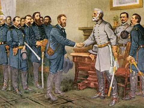 Surrender of General Lee to General Grant at Appomattox Court House