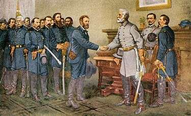 Surrender of General Lee to General Grant at Appomattox Court House