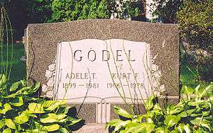 Gravestone of Kurt and Adele Gödel in the Princeton, N.J., cemetery