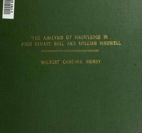 The analysis of knowledge of John Stuart Mill and William Whewell