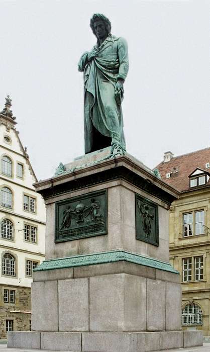 Germany's oldest Schiller memorial (1839) on Schillerplatz, Stuttgart