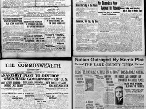 June 3, 1919, Newspapers of the 1919 bombings