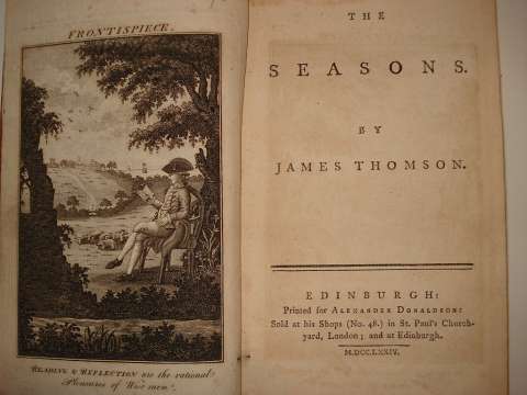The frontispiece of The Seasons by James Thomson. Published by Alexander Donaldson.