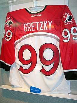 Team Canada sweater worn by Gretzky during the 1998 Winter Olympics