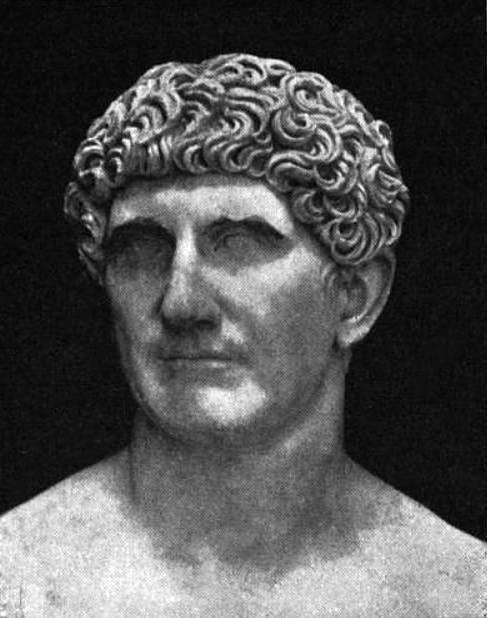 Bust of Mark Antony made during the Flavian dynasty (69–96 AD)