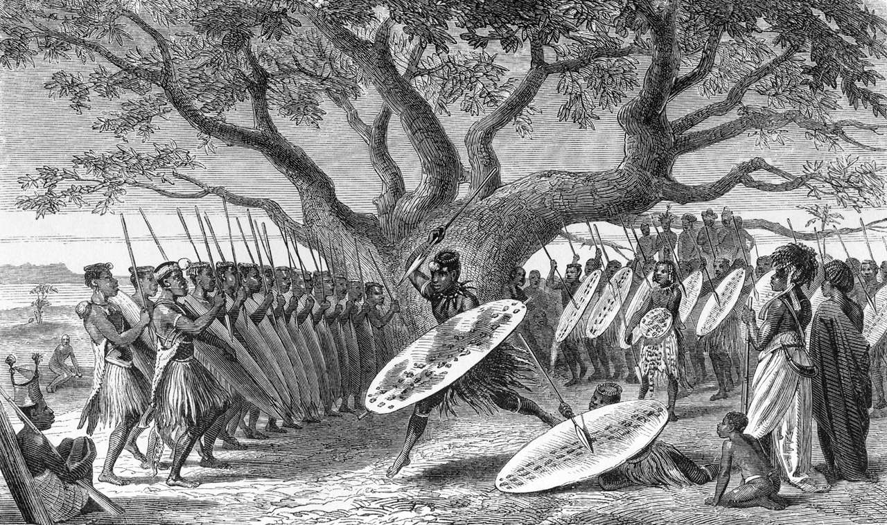 Zulu dance, from Livingstone's Narrative of an Expedition to the Zambesi and its Tributaries