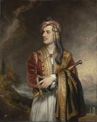 Lord Byron in Albanian dress by Thomas Phillips, 1813.