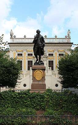 Goethe memorial in front of the Alte Handelsbörse, Leipzig