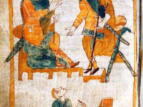 Charlemagne (left) and Pepin the Hunchback (10th-century copy of 9th-century original)