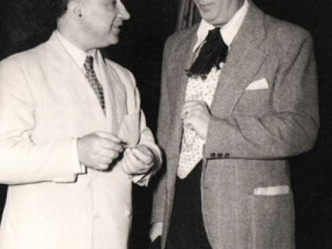 Domingo's father, Plácido Domingo Ferrer (right), with composer Federico Moreno Torroba in Madrid, 1946