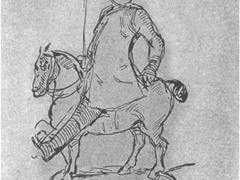 Caricature of Thackeray by Thackeray