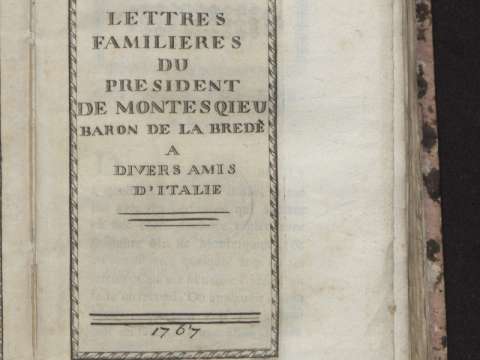Lettres familières à divers amis d'Italie, 1767