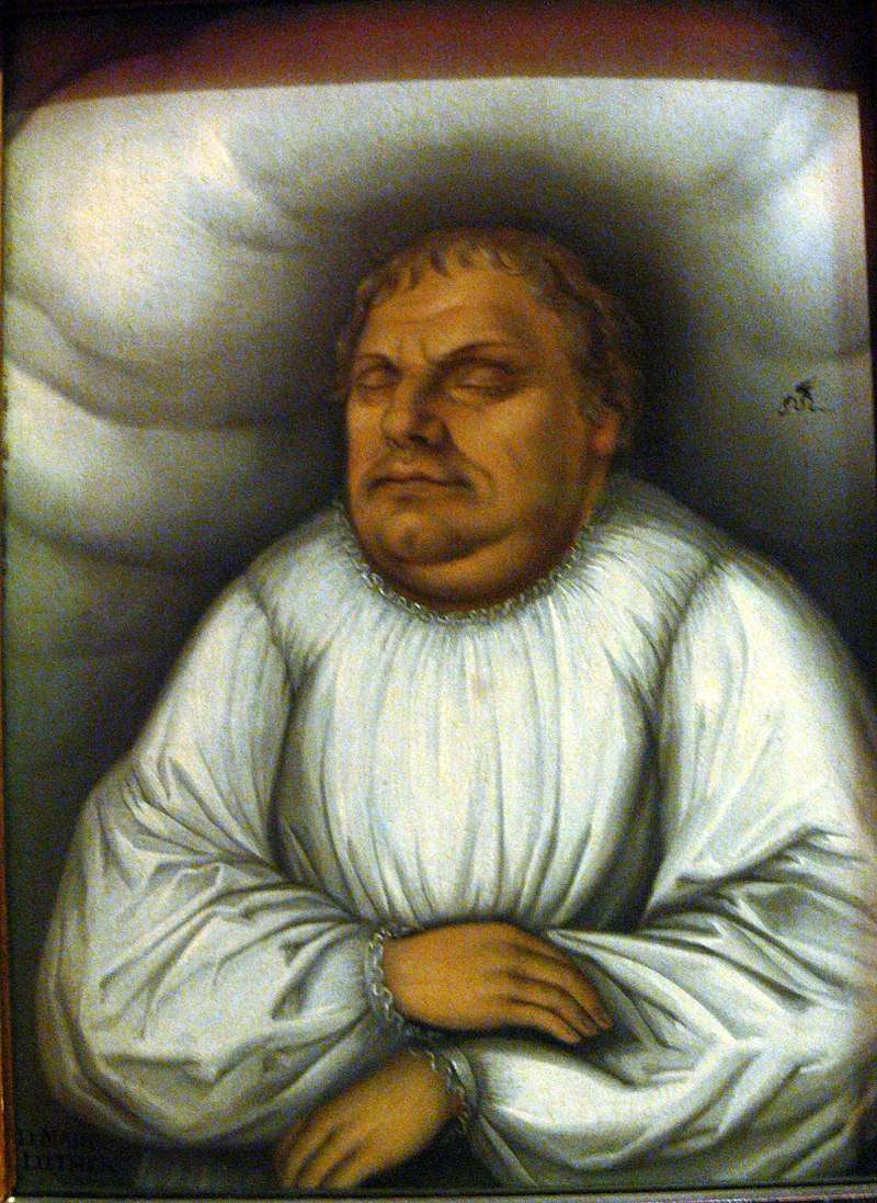 Luther on his deathbed, painting by Lucas Cranach the Elder
