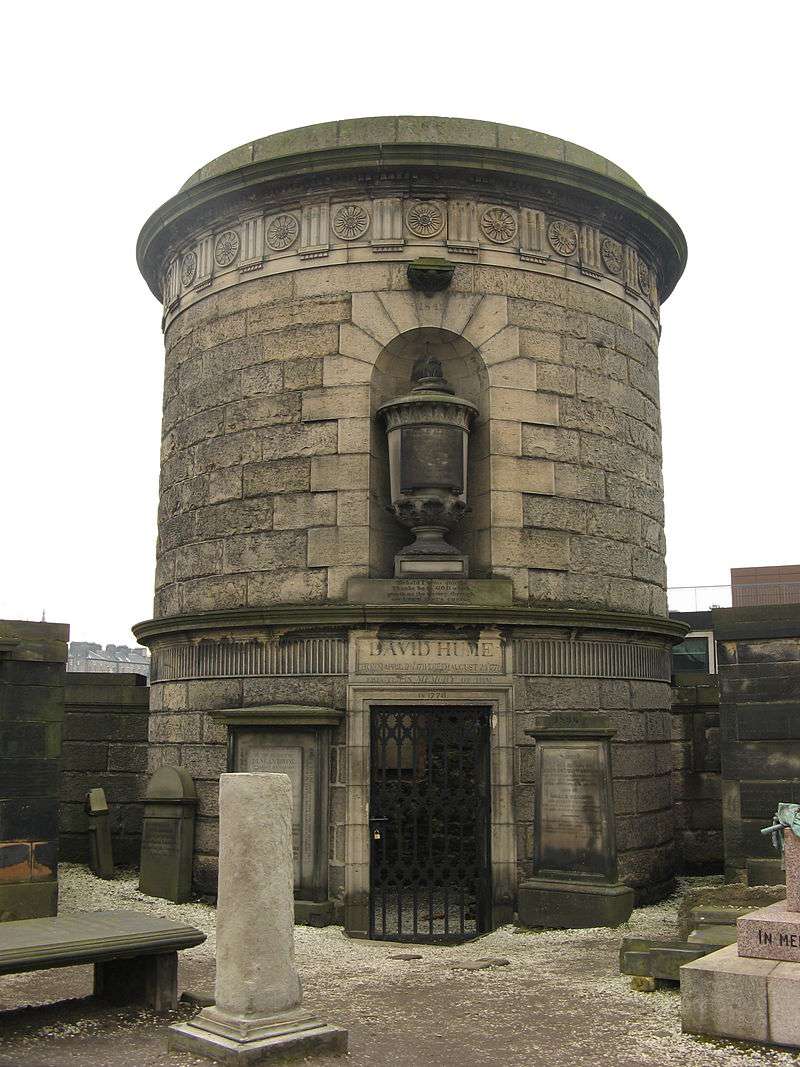 David Hume's mausoleum by Robert Adam in the Old Calton Burial Ground, Edinburgh.