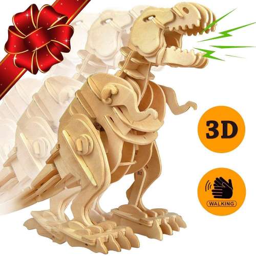 ROKR Walking Trex Dinosaur 3D Wooden Puzzle
