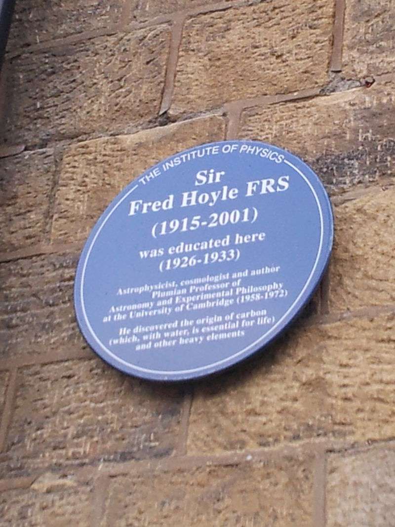 A blue plaque at Bingley Grammar School commemorating him