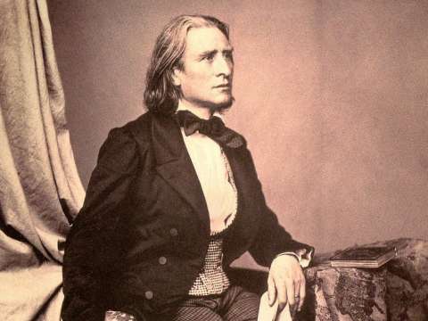 Liszt in 1858 by Franz Hanfstaengl