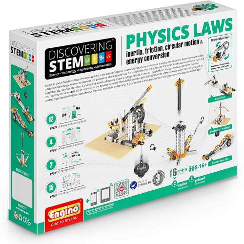 Engino ENG-STEM902 Physics Laws-Inertia, Friction, Circular Motion and Energy Conservation Building Set