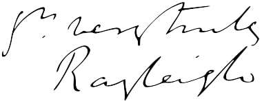 John William Strutt, 3rd Baron Rayleigh Signature
