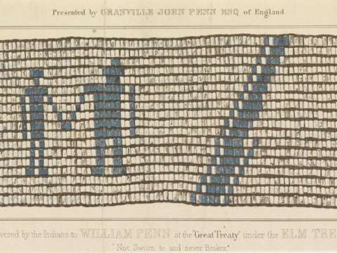 The belt of wampum delivered by the Indians to William Penn at the 