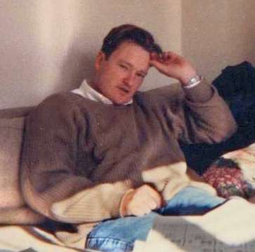 O'Brien in the offices of the writers of The Simpsons, 1992