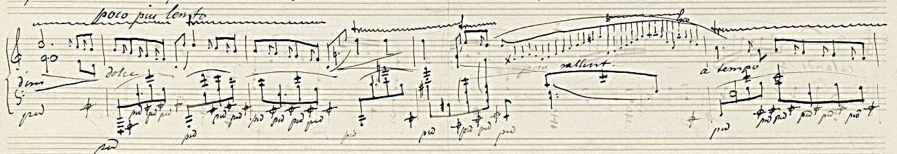 Extract from Chopin's Nocturne Op. 62 no. 1 (1846, composer's manuscript)