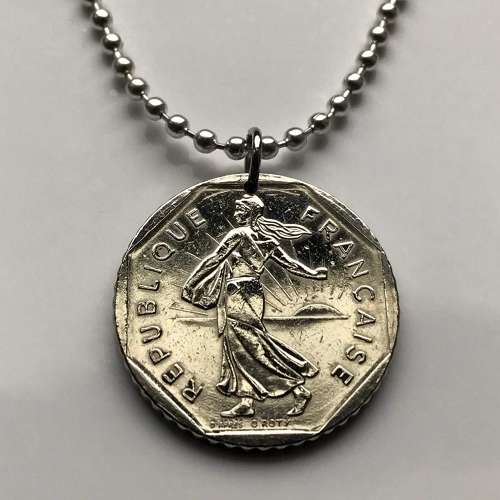 Roll over image to zoom in 1981 France 2 Francs Coin Pendant 
