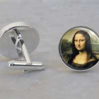 Mona Lisa Leonardo da Vinci Sterling Silver Cufflinks