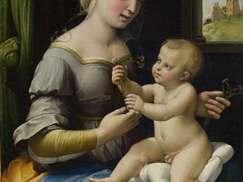Madonna of the Pinks, c. 1506–07, National Gallery, London