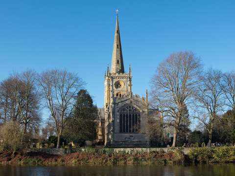 Holy Trinity Church, Stratford-upon-Avon, where Shakespeare was baptised and is buried