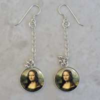 Mona Lisa Leonardo da Vinci Sterling Silver Earrings