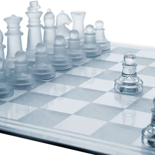 Gamie 12 Inch Glass Chess Set