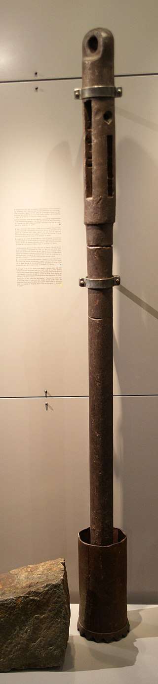 The man-sized iron auger that was used by Agassiz to drill up to 7.5 m deep into the Unteraar Glacier to take its temperature