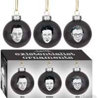 Existentialist Holiday Glass Ornaments Set