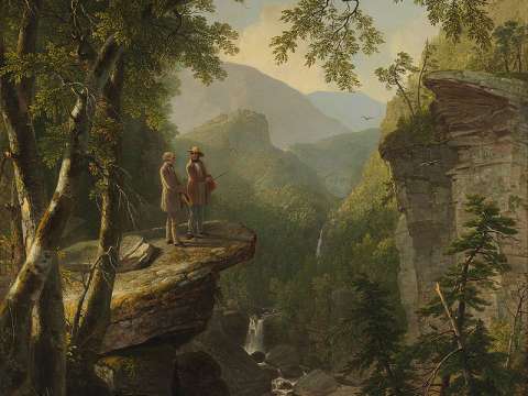 Asher Durand's 1849 Kindred Spirits depicts William Cullen Bryant with Thomas Cole, in this quintessentially Hudson River School work.