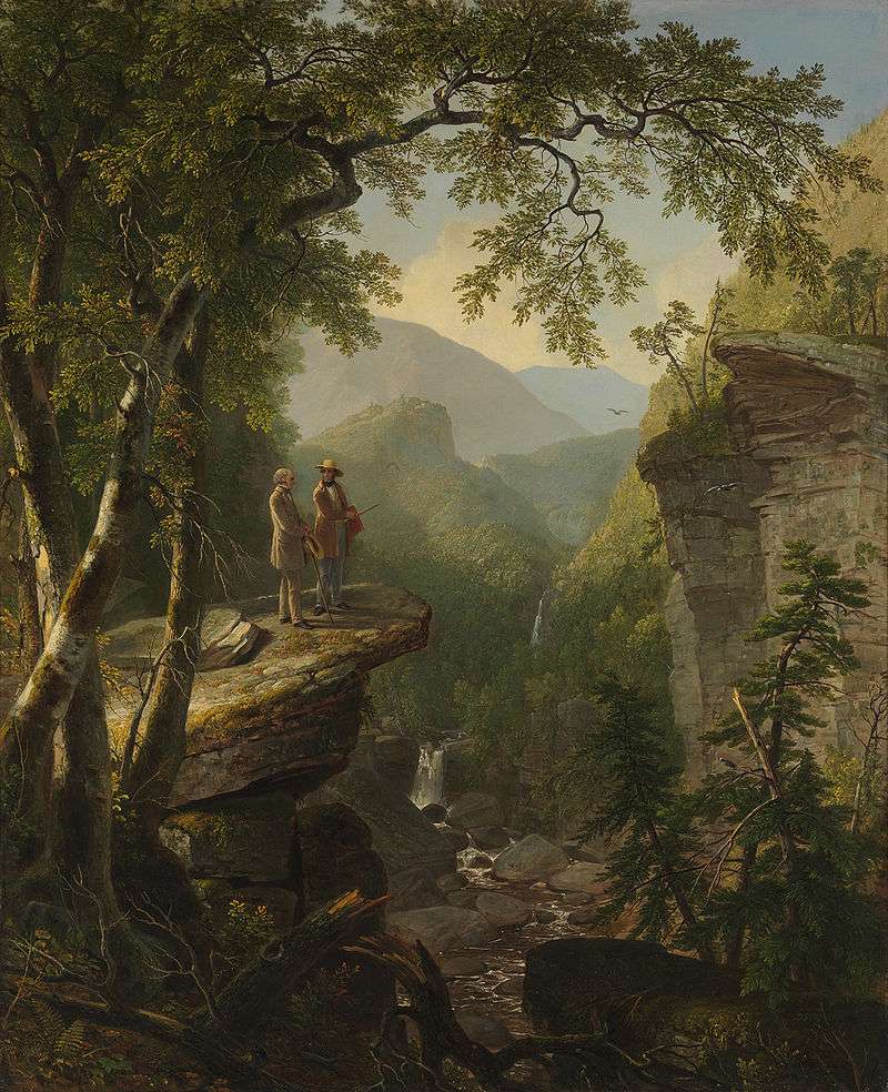 Asher Durand's 1849 Kindred Spirits depicts William Cullen Bryant with Thomas Cole, in this quintessentially Hudson River School work.