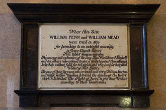 Plaque at the Old Bailey