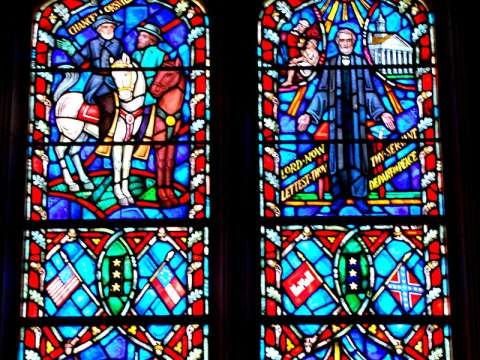 Robert Edward Lee in art at the Battle of Chancellorsville in a stained glass window of the Washington National Cathedral