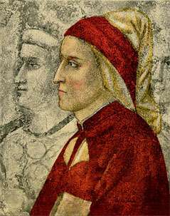 Dante Alighieri, attributed to Giotto, in the chapel of the Bargello palace in Florence.