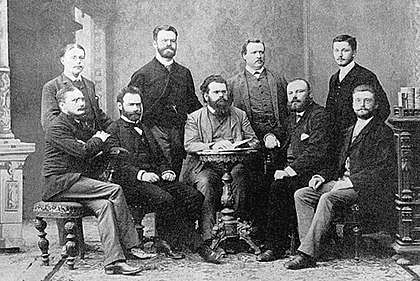Ludwig Boltzmann and co-workers in Graz, 1887