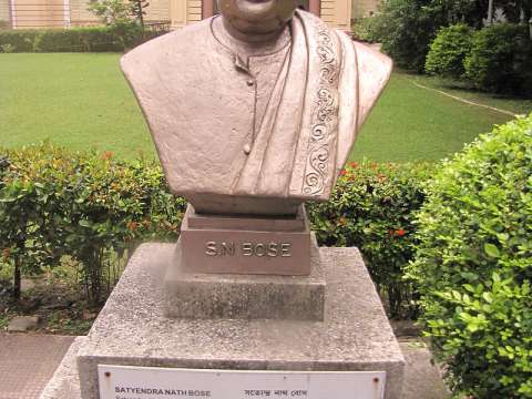 Bust of Satyendra Nath Bose which is placed in the garden of Birla Industrial & Technological Museum.