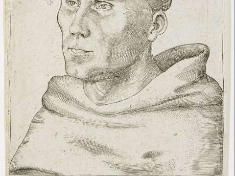 Luther as a friar, with tonsure