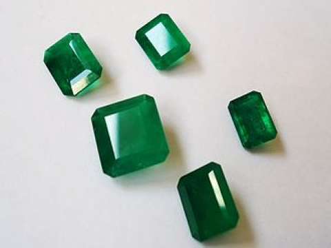Cut emeralds